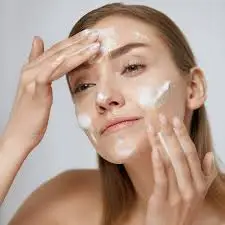 Girl doing skin care