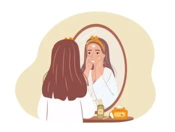 Woman doing beauty routine